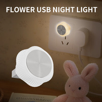 Nueva Luz Ambiental para Auto Z6 con Diseño de Flor, Lámpara LED Mini Portátil USB, Accesorios Interiores Inalámbricos Plug and Play