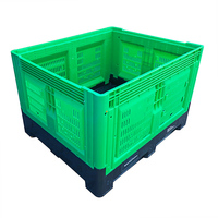 Grande boîte à palette en plastique pliable, empilable, étanche, de qualité alimentaire, écologique, à 4 entrées, pour fruits et légumes