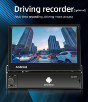 1Din Android13 layar mobil Stereo, 1 + 32G/2 + 32G/2 + 64G 7 "layar dapat ditarik otomatis navigasi GPS mobil nirkabel Radio Wifi 9701