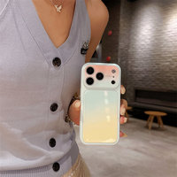 Coque de téléphone portable dégradée mate couleur néon tendance pour iPhone 17 16 15 14 13 Pro Max, coque PC givrée