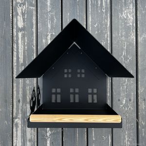 Jh-mech sơn tĩnh điện màu đen Nhà chim cho ăn và xem chim hoang dã nhỏ tùy chỉnh kim loại treo tường kim loại chim ăn - Product Image 3