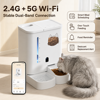 Distributeur automatique de nourriture pour animaux de compagnie 5L, écologique, moderne, contrôlé par application Tuya, double alimentation, télécommande WIFI, vidéo, alimentation lente, avec caméra HD