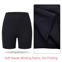Shorts de cycliste taille haute noirs personnalisés OEM, shorts d'entraînement de danse classique en nylon et élasthanne, shorts de yoga pour femmes – Vente en gros