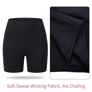 Shorts de Ciclismo Negros de Cintura Alta Personalizados OEM al por Mayor, Shorts de Entrenamiento de Ballet, Shorts de Yoga de Nailon y Spandex para Mujer - Product Image 2