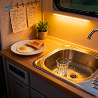 Éviers de cuisine GuangRun en acier inoxydable argenté 560*340*157mm pour camping-car, caravane, motorhome