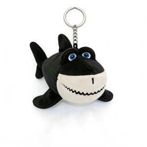 Customized Shark plush keychain, <b>Mini</b> shark <b>keyring</b>, Black white shark plush, Ocean animal keychain - Product Image 4