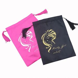 Bolsas de Regalo Personalizadas de Satén y Seda con Cordón y Borla para Guardar Pelucas, Ropa Interior y Accesorios Textiles - Product Image 2