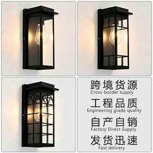 Lampe murale extérieure minimaliste en aluminium E27, étanche, pour cour, balcon, terrasse - Product Image 1