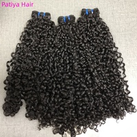 SDD Haute Qualité 16A Lots de Cheveux Péruviens Bouclés Pixie SDD Super Double Drawn Plein et Épais 100% Cheveux Humains Naturels Boucles Pixie