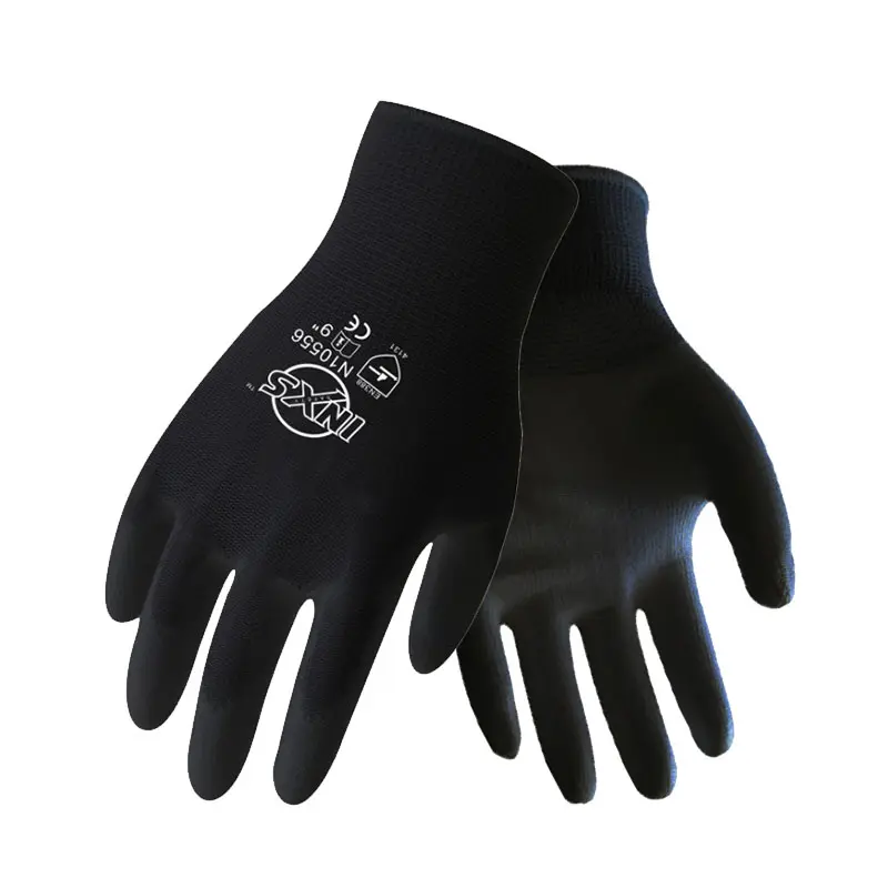 Mechanic Working Gloves have CE Certificated EN388 PU Nitrile Safety Coating Work Gloves Palm Coated Gloves