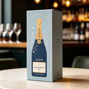 Scatola di Carta Personalizzata di Lusso con Lamina d'Oro per Champagne Rosé, Produzione in 72 Ore, Confezione Regalo per Vino in Cartone Impermeabile, Vendita all'Ingrosso - Product Image 3