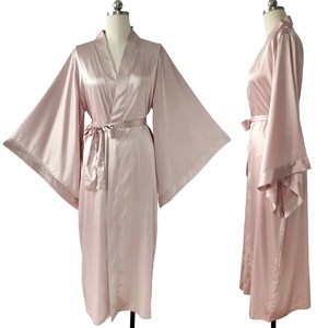 Camicia <span class=keywords><strong>da</strong></span> <span class=keywords><strong>notte</strong></span> di lusso elegante e lunga in raso di seta Plus Size a <span class=keywords><strong>maniche</strong></span> aperte abito traspirante in tinta unita <span class=keywords><strong>da</strong></span> sposa abiti <span class=keywords><strong>da</strong></span> <span class=keywords><strong>notte</strong></span> Sexy Casual - Product Image 3