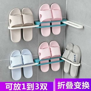<b>Wall</b> Mounted Slipper <b>Rack</b> 3 Tier Foldable Extendable Storage For <b>Shoes</b> And Clothing Bathroom Shelf - Product Image 5