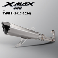 Nuevo Sistema de Escape Completo para Yamaha XMAX300 2014-2024, Tubo de Escape de Acero Inoxidable con Punta de Fibra de Carbono