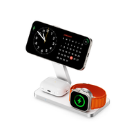 Station de charge multifonctionnelle en alliage d'aluminium, chargeur sans fil magnétique pliable 3 en 1, pliable, adapté à l'iPhone