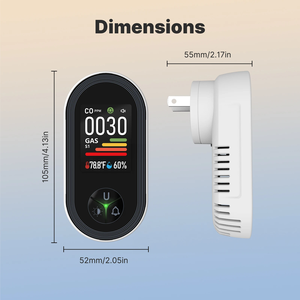 4-in-1 Carbon Monoxide conbustible Gas Detector được xây dựng trong màn hình báo động Plug-in hiển thị với độ ẩm cảm biến nhiệt độ co - Product Image 6