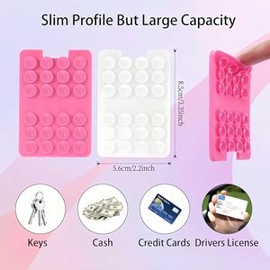 Support de téléphone adhésif en silicone avec logo personnalisé, fixation par ventouse, idéal pour ranger les cartes de bus, les cartes d'identité et les selfies - Product Image 2