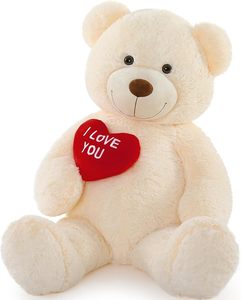 MorisMos 36 pollici cuore rosso orsacchiotto soffice <span class=keywords><strong>peluche</strong></span> <span class=keywords><strong>peluche</strong></span> '<span class=keywords><strong>ti</strong></span> <span class=keywords><strong>amo</strong></span>' ricamo perfetto San Valentino compleanno <span class=keywords><strong>peluche</strong></span> PP - Product Image 3