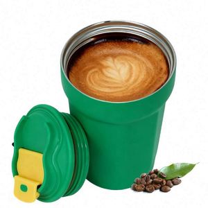 Tasses à café en acier inoxydable noir mat vierges pour sublimation avec paille, idéales pour le bureau et les jus - Product Image 3