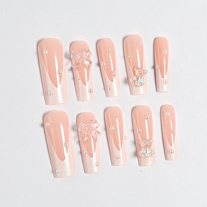 <span class=keywords><strong>Faux</strong></span> <span class=keywords><strong>ongles</strong></span> à presser 24 pièces en ABS avec colle <span class=keywords><strong>gel</strong></span>, brillants et pailletés, longs, forme cercueil carrée, style français, personnalisables avec logo <span class=keywords><strong>pour</strong></span> les doigts - Product Image 1