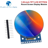 Layar LCD TFT Bulat 1,53 Inci 360x360 Antarmuka QSPI ST77916 Layar Warna untuk Smart Watch DIY