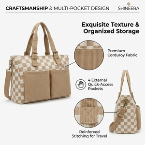 3435 F Nouvelle Arrivée 2026 Sac Fourre-Tout de Voyage en Velours Côtelé Chic et Polyvalent, Luxe et Délice, avec Bandoulière Amovible et Ajustable pour Soirées et Dîners - Product Image 5