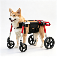 Fauteuil roulant pour chien à 4 roues, support complet du corps, pour pattes avant paralysées, chariot de réadaptation léger en aluminium, pivotant à 360°, portable