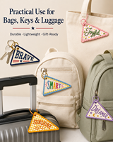 Llaveros Personalizados Bordados para Mochilas, Colgantes con Nombre Personalizado para Bolsos, Regalos Escolares para Niños, Venta al por Mayor, MOQ 50 Piezas