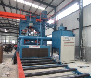 Línea de Granallado y Pintura de Placas de Acero, Equipo de Granallado con Rodillos Motorizados Controlados por PLC - Product Image 1