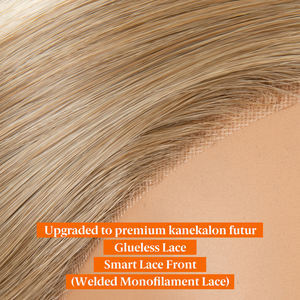 Pelucas Futura Premium sin Pegamento con Ondas Naturales al por Mayor, <span class=keywords><strong>Cabello</strong></span> Kanekalon Sintético, Pelucas con Frente de Encaje Mono, Pelucas de Monofilamento para Mujer - Product Image 2