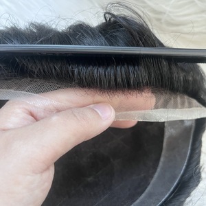 Parrucca da <span class=keywords><strong>Uomo</strong></span> in Pizzo e NPU Completamente Intrecciata a Mano, Stile OCT, Capelli Umani Veri, Disponibile per Spedizione Immediata - Product Image 4