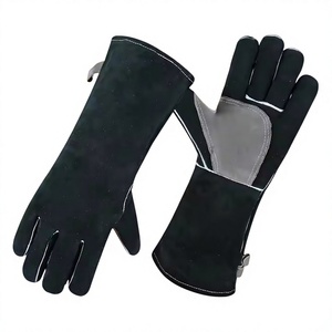 Guantes de Soldadura Reforzados de Piel de Vacuno, Resistentes, Industriales, de Seguridad, para Bomberos, Barbacoa, Anti-Vibración - Product Image 2