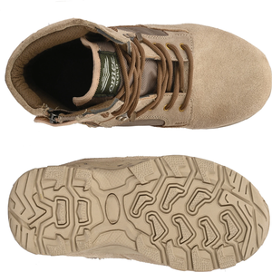 Botas Tácticas Resistentes para Hombre, Botas de Exterior de Cuero Genuino con Tobillo Alto, Antideslizantes y Duraderas para Senderismo y Camping - Product Image 4