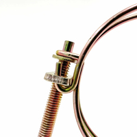 Collier de serrage double fil en fer galvanisé réglable à vis pour raccord de tuyau d'eau en caoutchouc