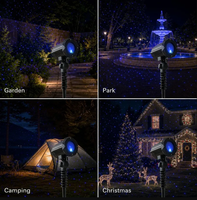 Lumière laser de jardin bleue de Noël, 1W haute puissance, étanche IP65, télécommande RF avec minuterie pour cour, pelouse, parc, allée
