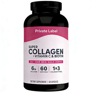 Integratore di Collagene Super con Vitamina C e Biotina per Capelli, Pelle, Unghie e Articolazioni, 60 Capsule, Produzione OEM GMP, Etichetta Privata - Product Image 1