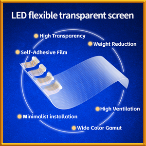 RGBカラフル<span class=keywords><strong>LED</strong></span>透過型フィルムスクリーン 屋内用フレキシブル<span class=keywords><strong>LED</strong></span>ディスプレイ - Product Image 2