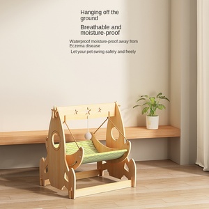 Vente en gros OEM/ODM : Lit hamac surélevé pour <span class=keywords><strong>chat</strong></span> en bois moderne, en forme de fusée, pour grands chats - Product Image 3