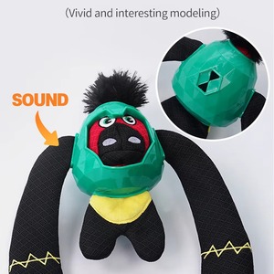 Jouet pour chien hybride en peluche TPR durable pour mâcheurs agressifs, jouet interactif à alimentation lente pour le nettoyage des dents molaires pour chiots et petits chiens - Product Image 4