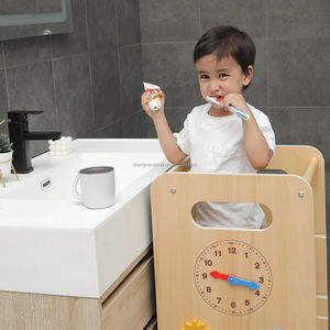 Enfant en bas âge enfant aide pliable Double Montessori convertible enfant en bas âge vêtements pour femmes <span class=keywords><strong>tour</strong></span> d'apprentissage pour comptoir de <span class=keywords><strong>cuisine</strong></span> avec toboggan - Product Image 3