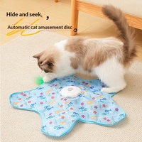 Jouet pour chat cache-cache interactif automatique avec plumes, couverture étoile, rechargeable, pour l'exercice des chatons en intérieur, vente en gros