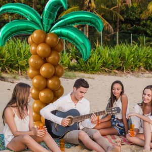 12 Pezzi Grandi Palloncini a Forma di Foglie di Palma in Mylar Verde per Feste Hawaiane Luau Aloha Tropicali Estive in Spiaggia e Baby Shower - Product Image 4