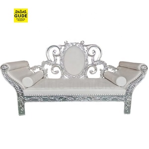 Blanco plata Color boda <span class=keywords><strong>eventos</strong></span> combinar forma <span class=keywords><strong>de</strong></span> corazón doble asiento Rey reina trono <span class=keywords><strong>sillas</strong></span> - Product Image 2