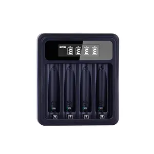 Doublepow First Generation 4-Slot LCD Battery Charger Li-Ion USB Type-C with ABS Plastic Plastic Material