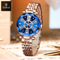BINBOND N106 Jam Tangan Quartz Wanita Elegan dengan Dial Berlian Es untuk Wanita Gelang Mewah Tahan Air Kasual Reloj De Mujer