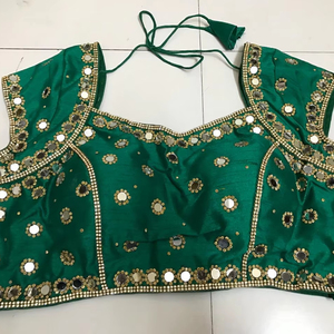 Exquisite Hand-Finished Embroidered Woven Crop Top Saree <b>Blouse</b> Fully Stitched & Padded <b>Satin</b> Fabric Winter Ready All Sizes - Product Image 1