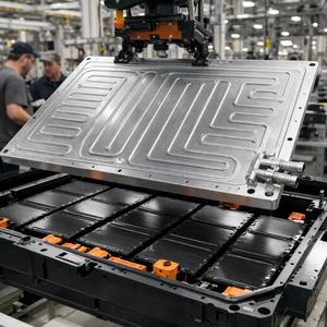 <span class=keywords><strong>Plaque</strong></span> <span class=keywords><strong>de</strong></span> refroidissement liquide pour boîtier <span class=keywords><strong>de</strong></span> batterie EV en profilé d'aluminium extrudé usiné sur mesure par CNC pour véhicules à énergie nouvelle - Product Image 2