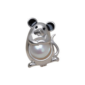 Wenchi S925 Silver Animal 12 Zodiac Mouse Pendant Big Belly No Hole 7-8 Pearl DIY <b>Jewelry</b> Findings Empty <b>Tray</b> 2990 - Product Image 5