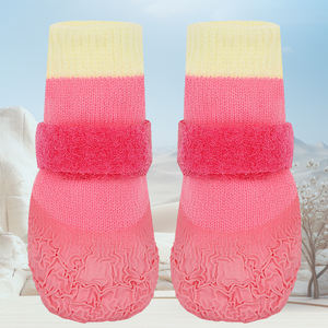 ที่ครอบเท้าสุนัขแบบนุ่ม 4 ชิ้น กันน้ำ สำหรับพา<span class=keywords><strong>สุนัข</strong></span><span class=keywords><strong>เดิน</strong></span> รองเท้าสุนัขแบบมีสายรัด ถุงเท้าสุนัขกันลื่น พร้อมพื้นยางกันน้ำ - Product Image 6