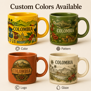 Taza de Café de Cerámica <span class=keywords><strong>con</strong></span> Diseño de Paisaje de la Ciudad de Tucán, <span class=keywords><strong>Colombia</strong></span>, para <span class=keywords><strong>Leche</strong></span> o Agua, Personalizable, OEM, ODM, Venta al Por Mayor - Product Image 2